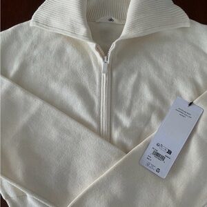 ALO Yoga Scholar Knit Cropped Full Zip Jacket Cardigan